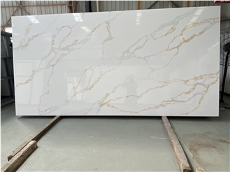 Premium Calacatta Gold Quartz Slabs 20 Mm