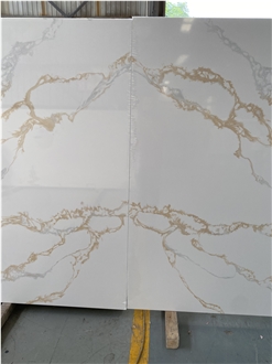 Premium Calacatta Gold Quartz Slabs 20 Mm