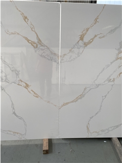 Premium Calacatta Gold Quartz Slabs 20 Mm