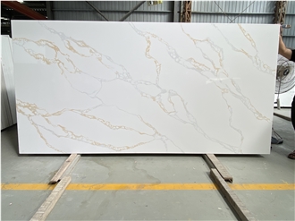 Premium Calacatta Gold Quartz Slabs 20 Mm