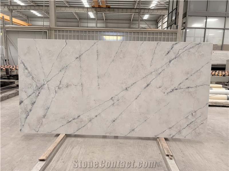 Premium Calacatta Quartz Slabs Engineered Marble Stone