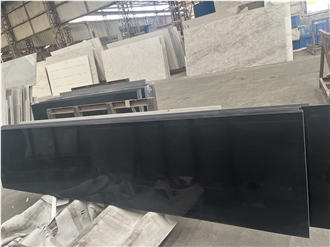 Pure Black Quartz Artificial Stone Kitchen Countertops