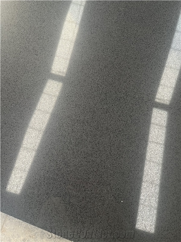 Pure Black Quartz Artificial Stone Kitchen Countertops