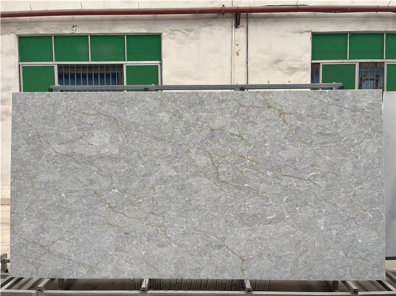 Translucent Calacatta Gold Quartz Slabs