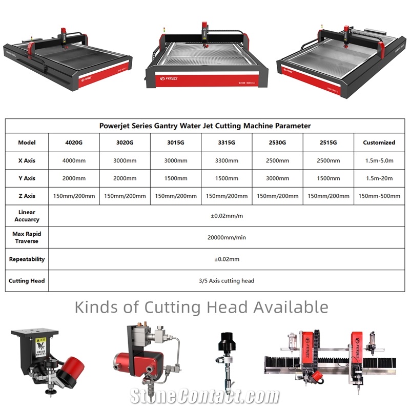Ultra High Pressure 5 Axis CNC Water Jet Cutting Machine