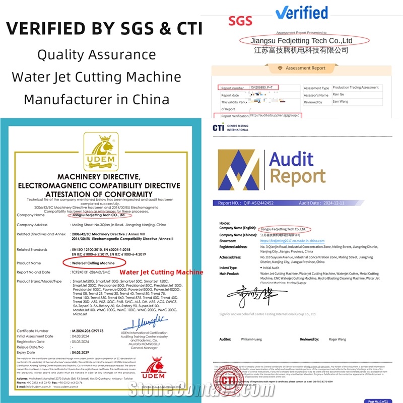 Ultra High Pressure 5 Axis CNC Water Jet Cutting Machine