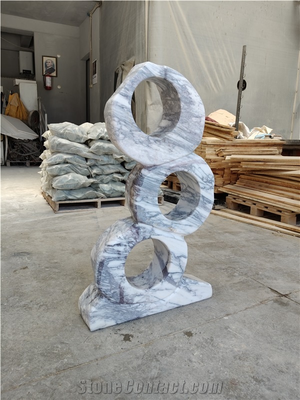 Milas Lilac Dark Marble Rings Of Stone Garden Ornaments