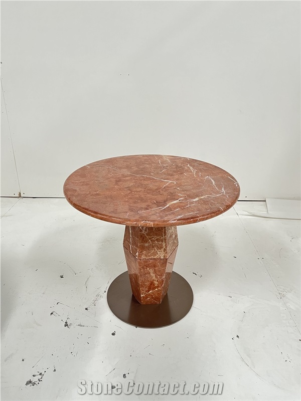 Rosso Alicante Marble Side Table