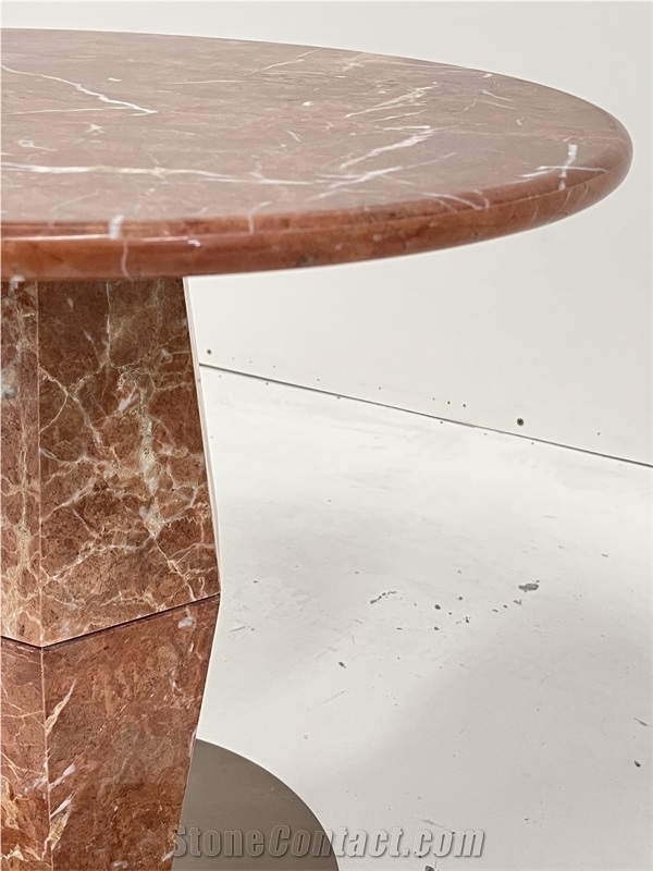 Rosso Alicante Marble Side Table