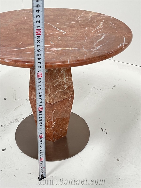 Rosso Alicante Marble Side Table