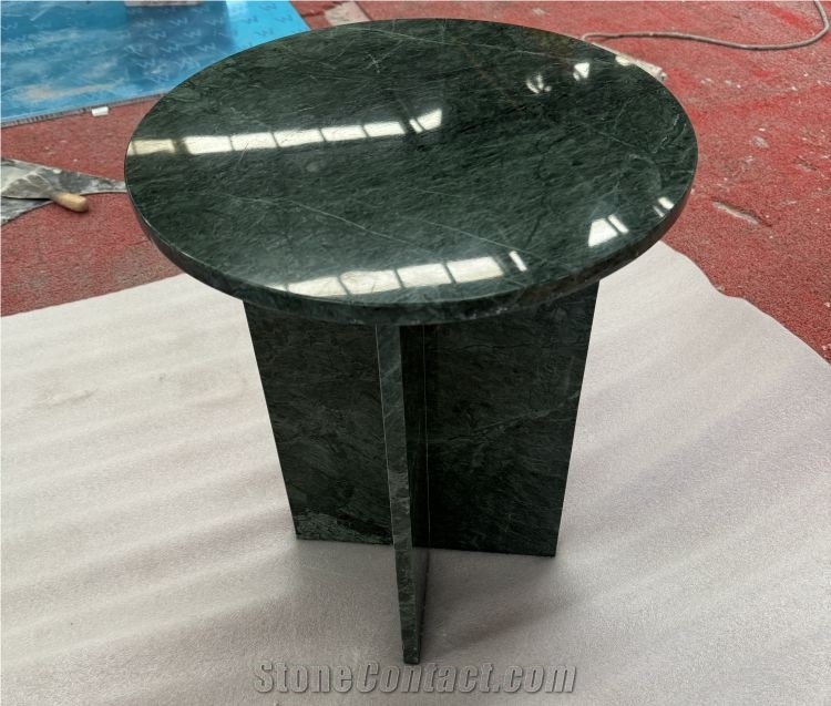 Verde Alpi Green Marble Side Table Living Room Design