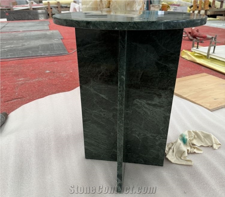 Verde Alpi Green Marble Side Table Living Room Design