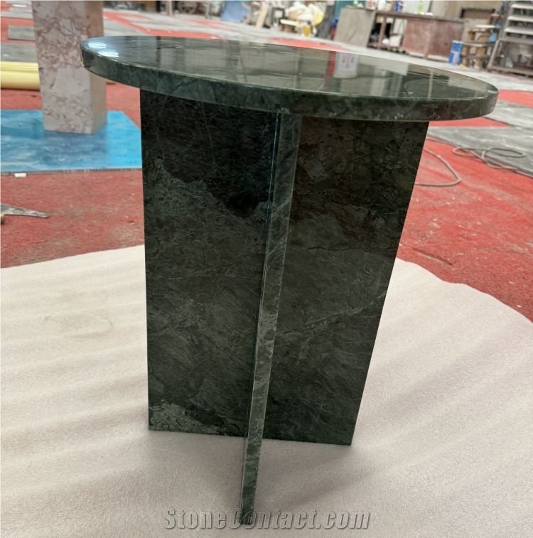 Verde Alpi Green Marble Side Table Living Room Design