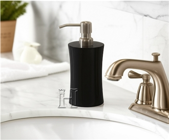 Elegant Jet Black Marble Bathroom Accessories