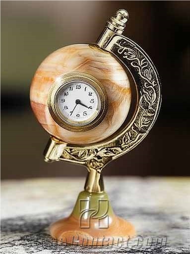 Green Onyx Globe Clock – Decorative Home And Office Products