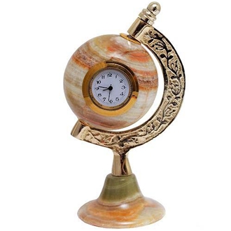 Green Onyx Globe Clock – Decorative Home And Office Products