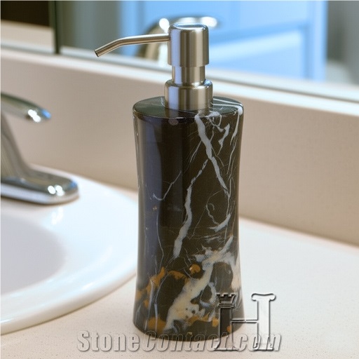 Luxury Black And Gold Marble Liquid Soap Dispenser