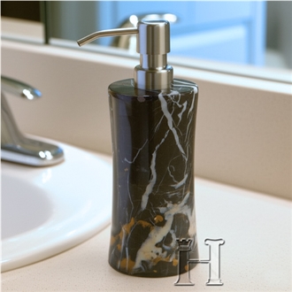 Luxury Black And Gold Marble Liquid Soap Dispenser