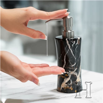 Luxury Black And Gold Marble Liquid Soap Dispenser