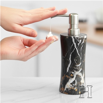 Luxury Black And Gold Marble Liquid Soap Dispenser