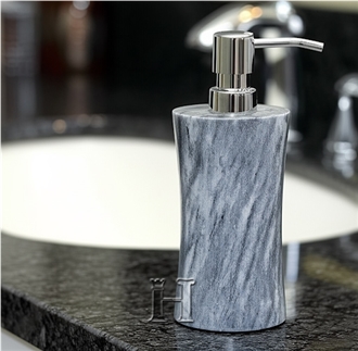 Luxury Sunny Grey Marble Natural Stone Soap Dispenser