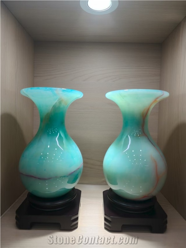 Blue Onyx Vase Home Decorative Vase