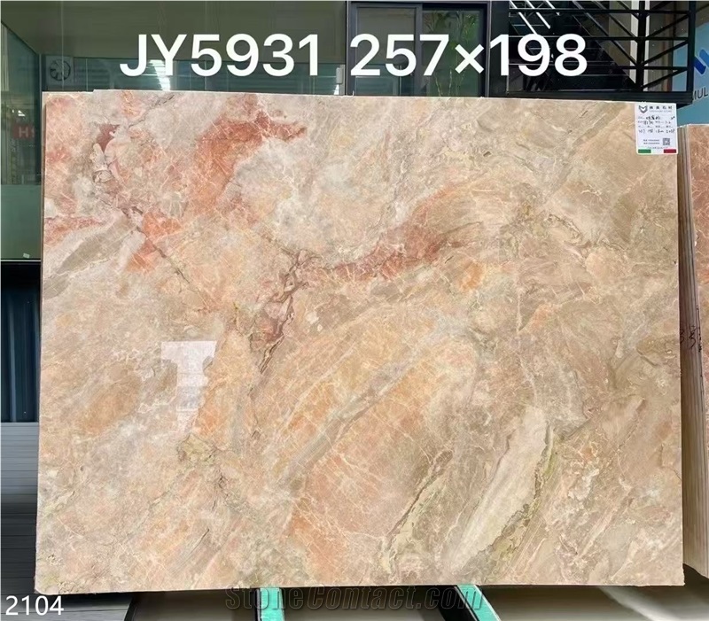 Breccia Oniciata Marble Slabs Aurora Brescia Red Pink Stone