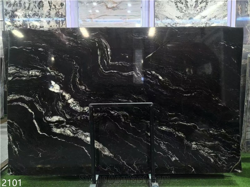 Nebula Granite Slabs Black Cosmic Universe  Stone Tile