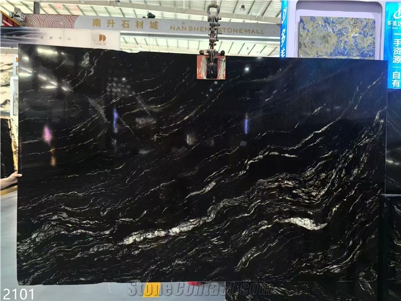 Nebula Granite Slabs Black Cosmic Universe  Stone Tile