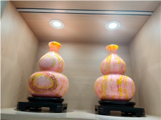 Taiwan Rainbow Jade Gourd Vase Home Decor Products