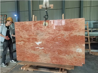 Philippines Orange Peel Red Tea Rosa Marble Slab Tiles