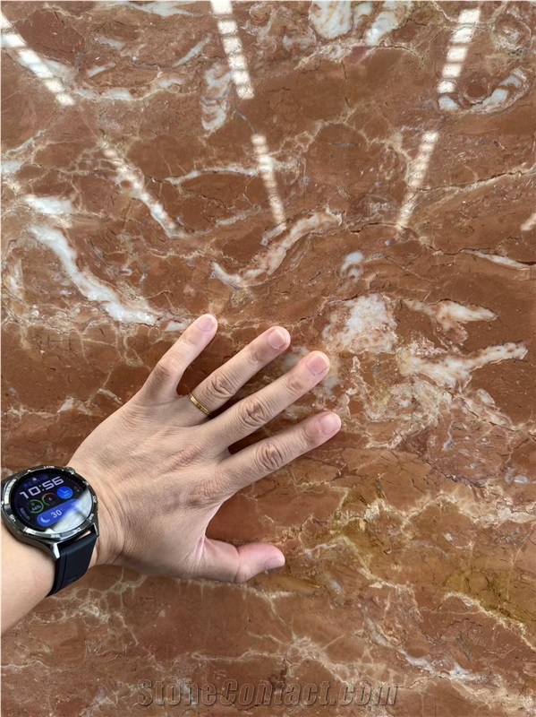 Philippines Orange Peel Red Tea Rosa Marble Slab Tiles