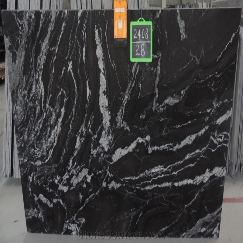Black Forest Silver Waves Granite Slabs