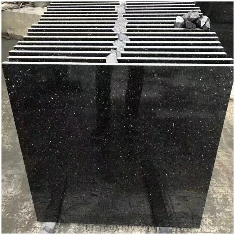 Black Galaxy Polished Granite Slabs