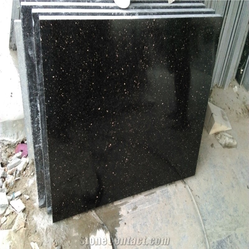 Black Galaxy Polished Granite Slabs