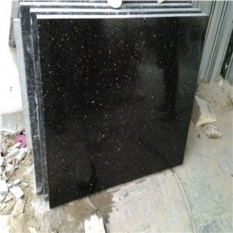 Black Galaxy Polished Granite Slabs