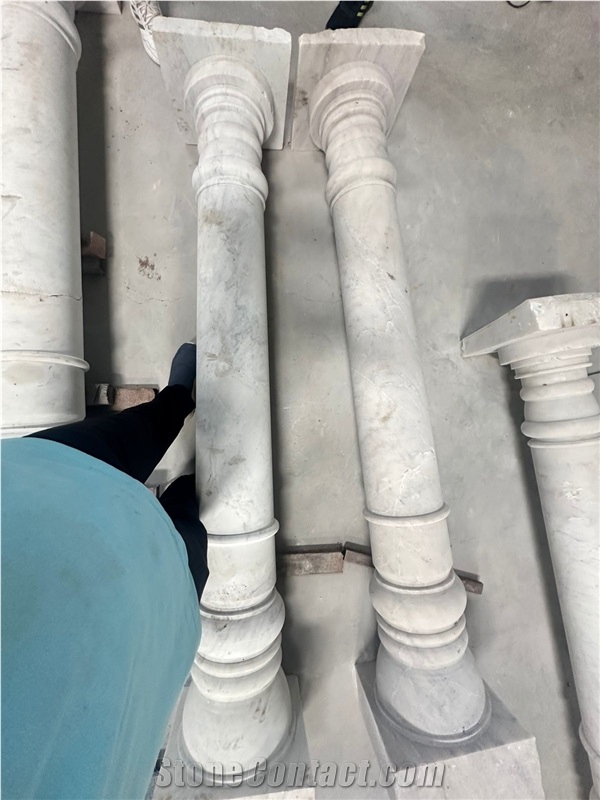 Banswara White Marble Stone Pillars