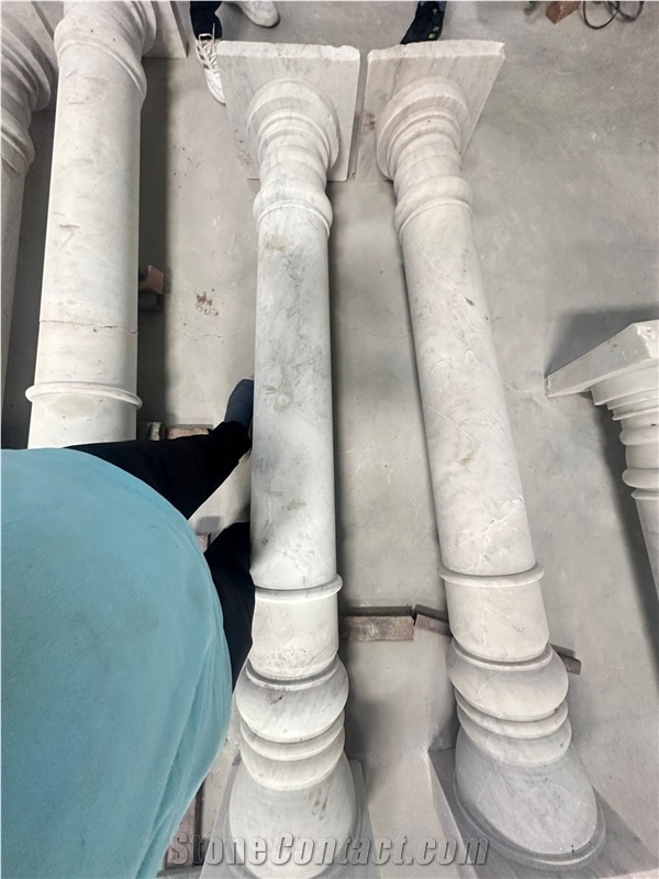 Banswara White Marble Stone Pillars