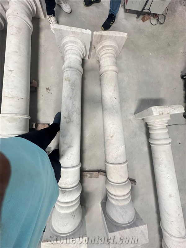 Banswara White Marble Stone Pillars