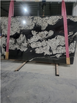 Indian Bianco Black Granite Slabs