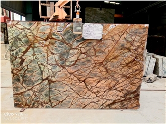 Rainforest Brown Marble Polished Slabs