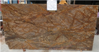 Rainforest Brown Marble Polished Slabs