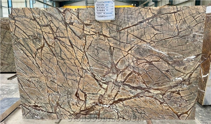 Rainforest Brown Marble Polished Slabs