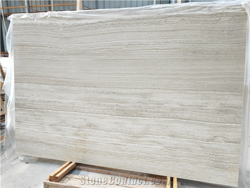 Chinese White Wood Marble Brushed Slab, Wall & Floor Tiles