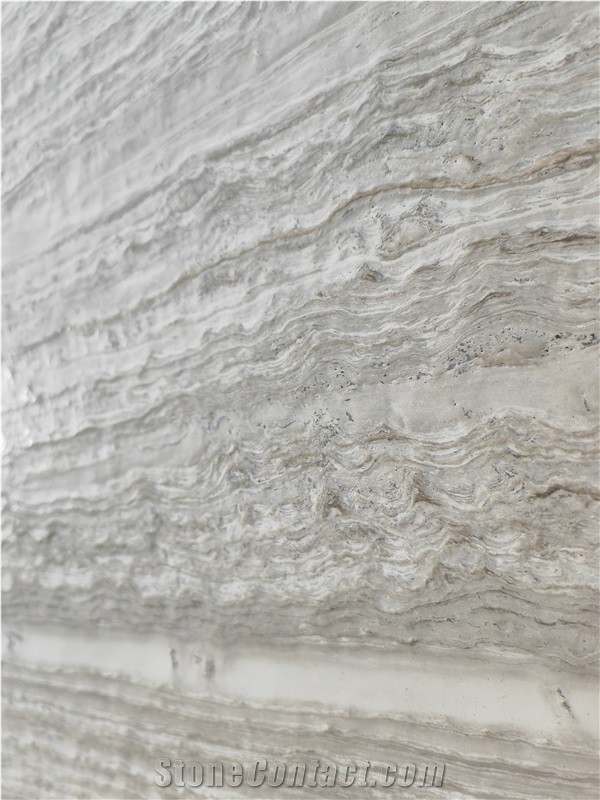 Chinese White Wood Marble Brushed Slab, Wall & Floor Tiles
