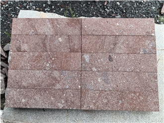 Chinese Red Porphyry Bush Hammered Paving Tiles, Cobble Stones