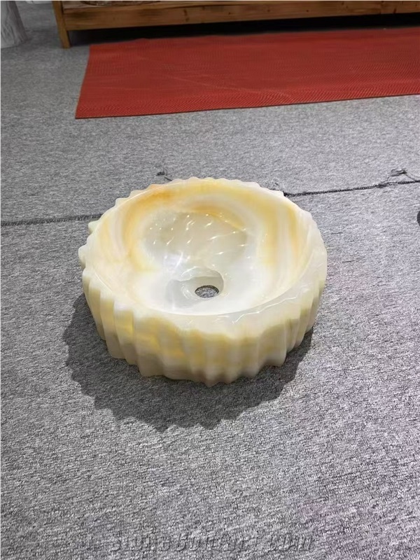 Pebble Stone Round Wash Basin For Bathroom