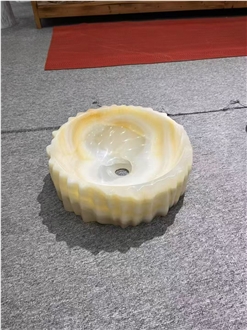 Pebble Stone Round Wash Basin For Bathroom