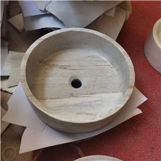 Pebble Stone Round Wash Basin For Bathroom