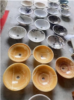 Round Green Onyx Wash Basins For Bathrooms